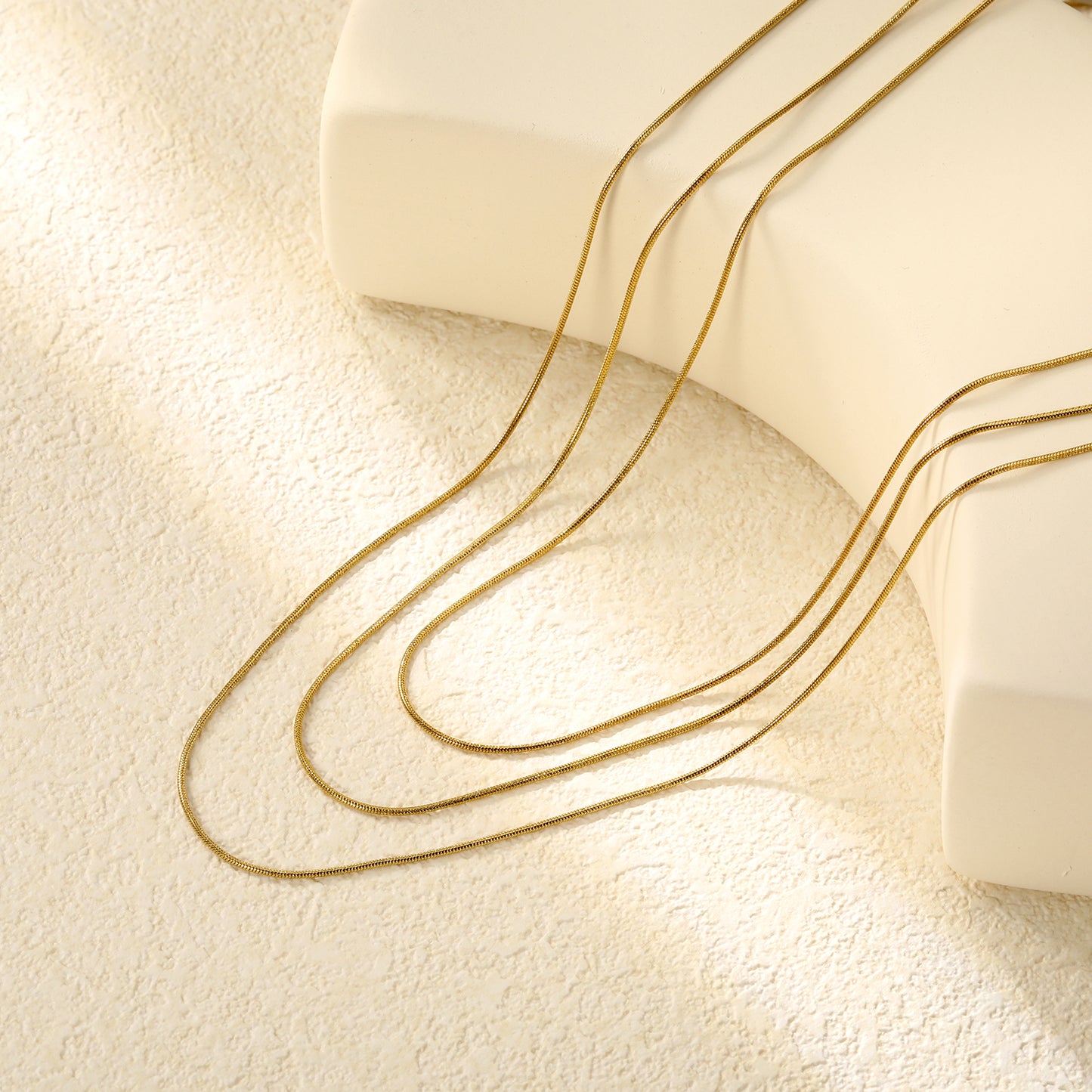 Bulk Gold-Tone Stainless Steel Snake Chain Necklace (0.9mm) – Wholesale Jewelry for Retailers & Resellers