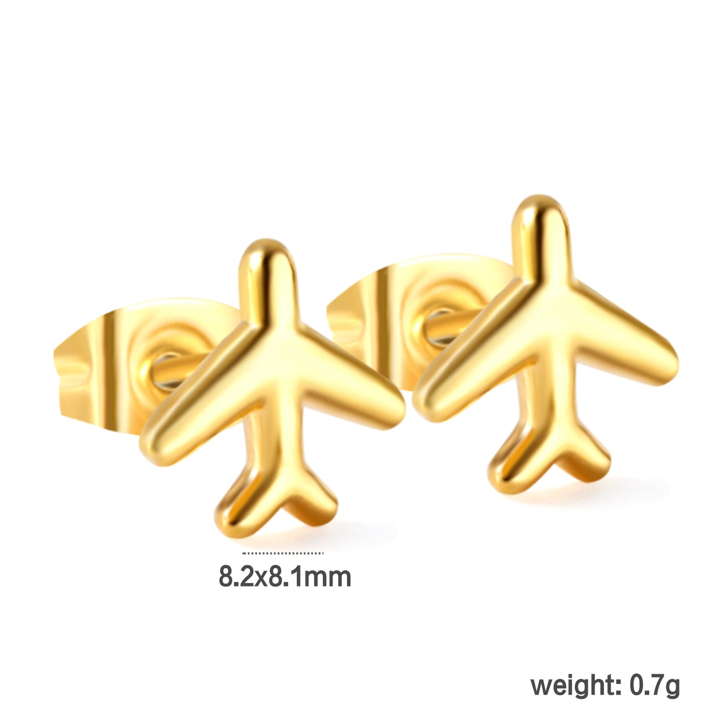 8.2*8.1mm PVD 18K Gold/Steel Stainless Steel Stud Earring for Sensitive Skin