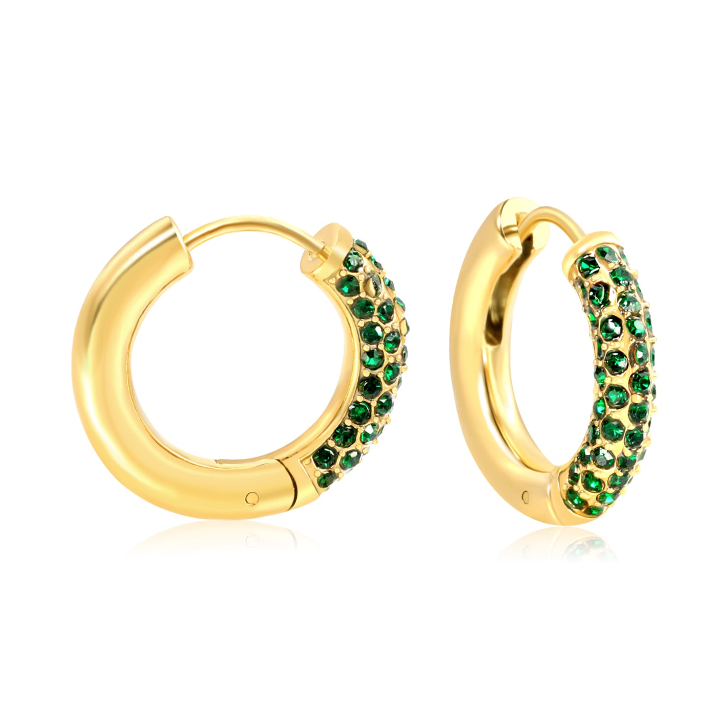 22*22mm Gold Plating Zircon Copper Earrings Hot Sell Jewelry Trendy Fashion Wholesale