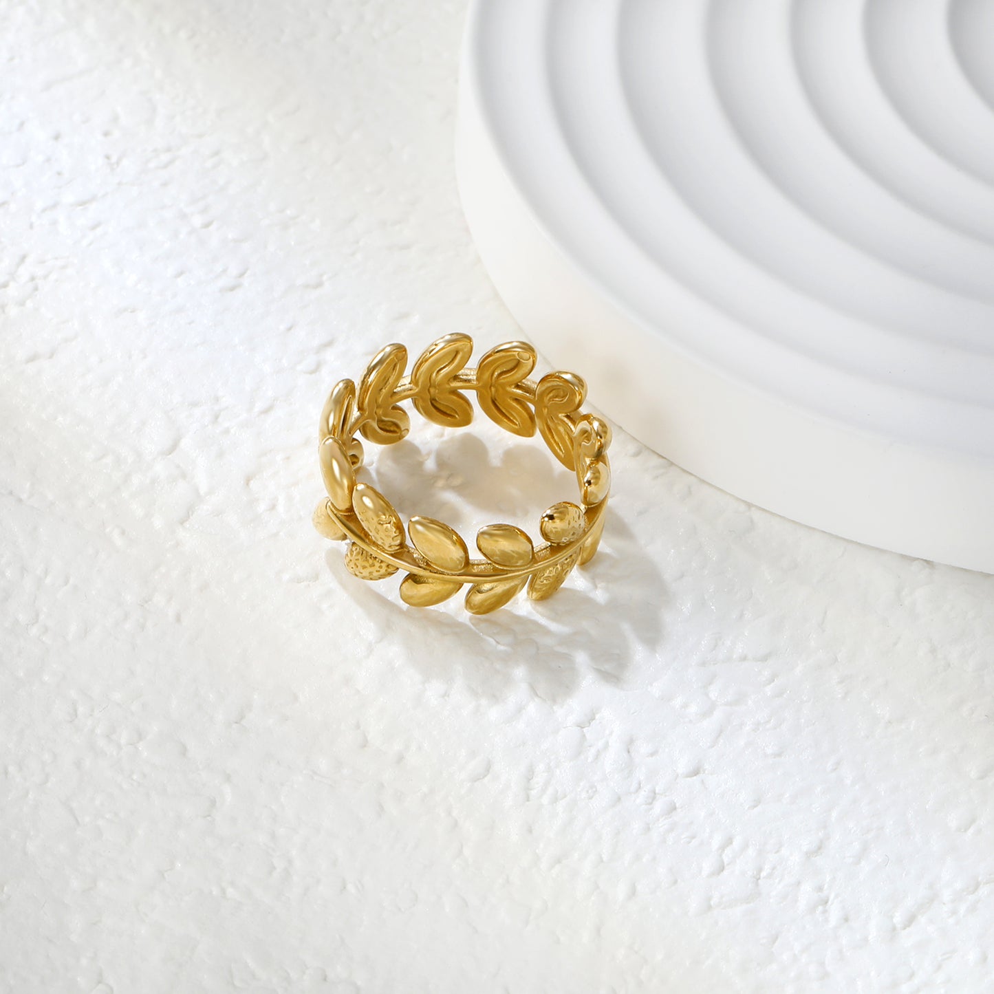 8.8mm Gold Stainless Steel Open Ring – Bulk Wholesale (3.7g, Adjustable, 10/50/100pcs) – Hypoallergenic Fashion Jewelry