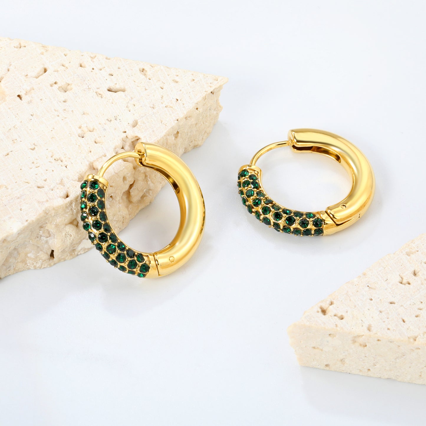 22*22mm Gold Plating Zircon Copper Earrings Hot Sell Jewelry Trendy Fashion Wholesale