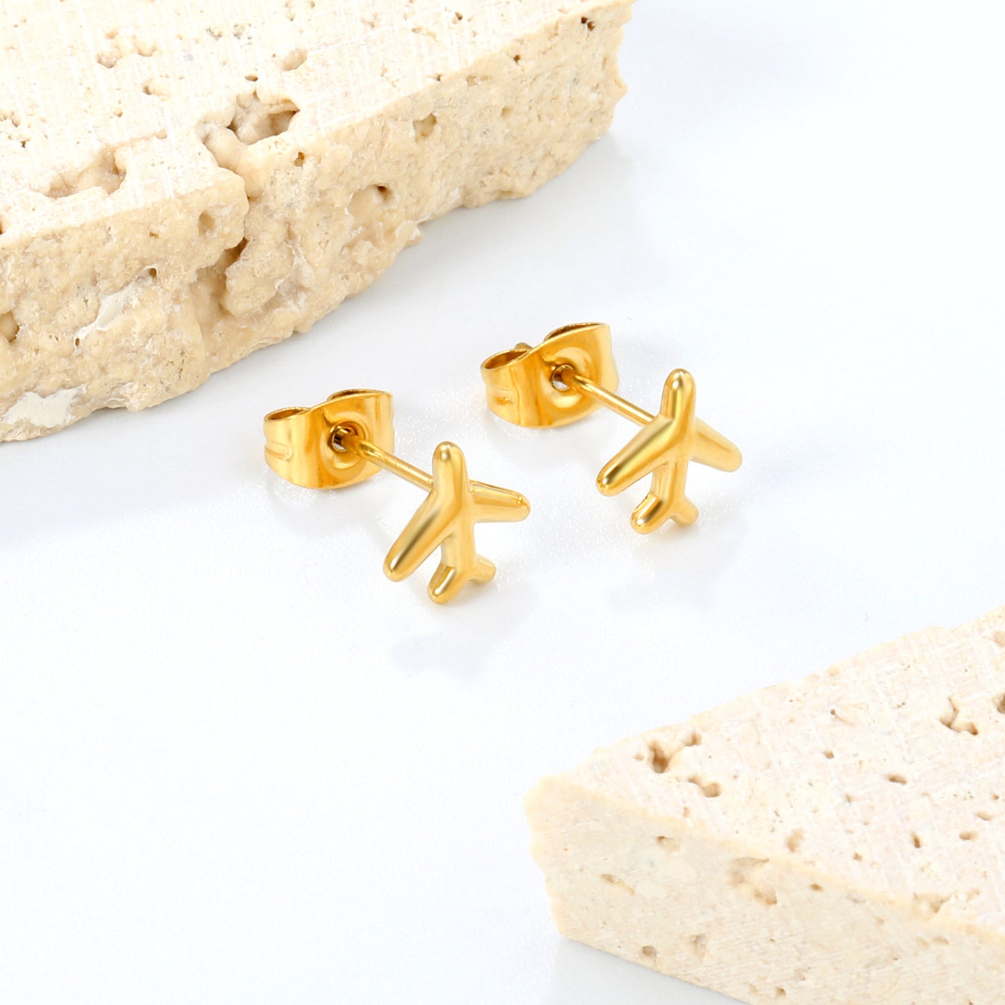 8.2*8.1mm PVD 18K Gold/Steel Stainless Steel Stud Earring for Sensitive Skin