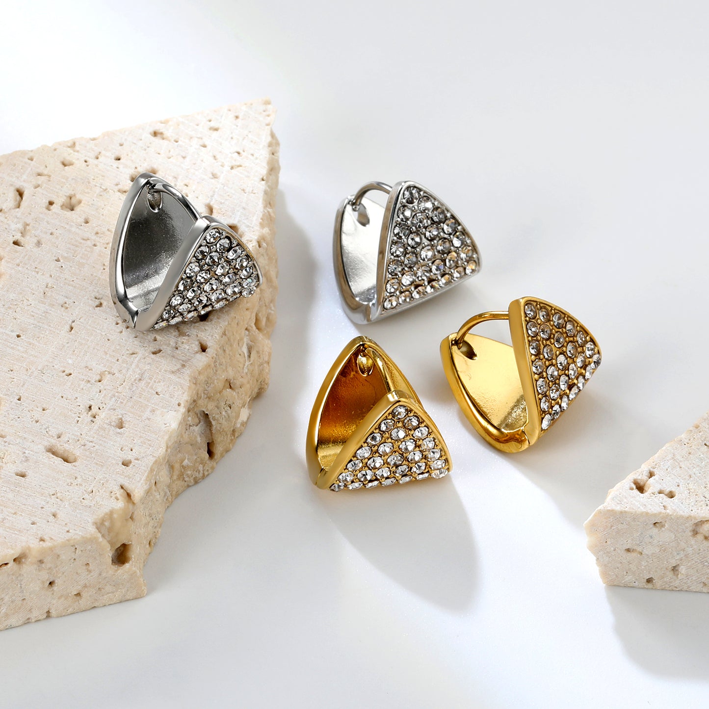 Wholesale Stainless Steel Zircon Earrings – Hypoallergenic Fashion Jewelry in Bulk for Women