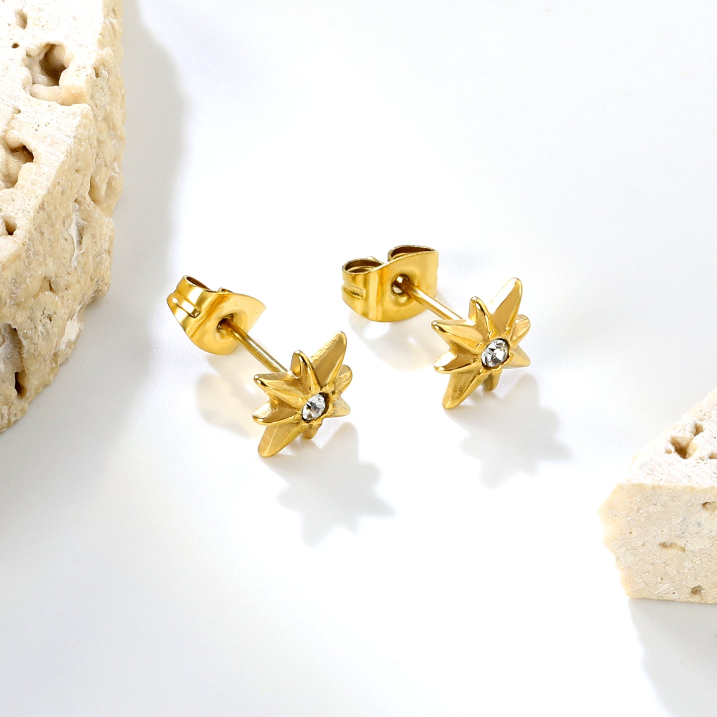 Bulk Stainless Steel Star Pendant Necklaces – 18K Gold Plated, Hypoallergenic Jewelry