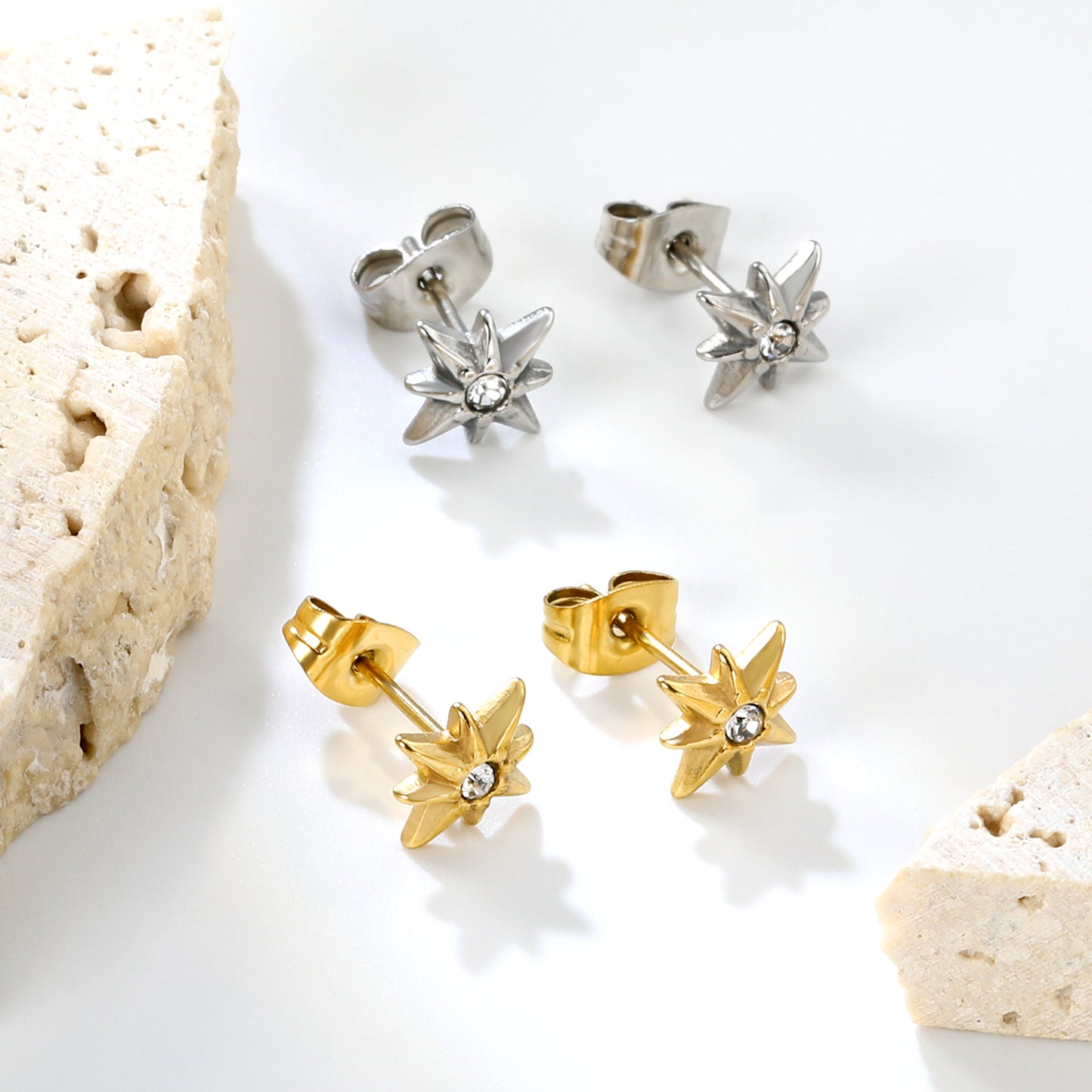 Bulk Stainless Steel Star Pendant Necklaces – 18K Gold Plated, Hypoallergenic Jewelry
