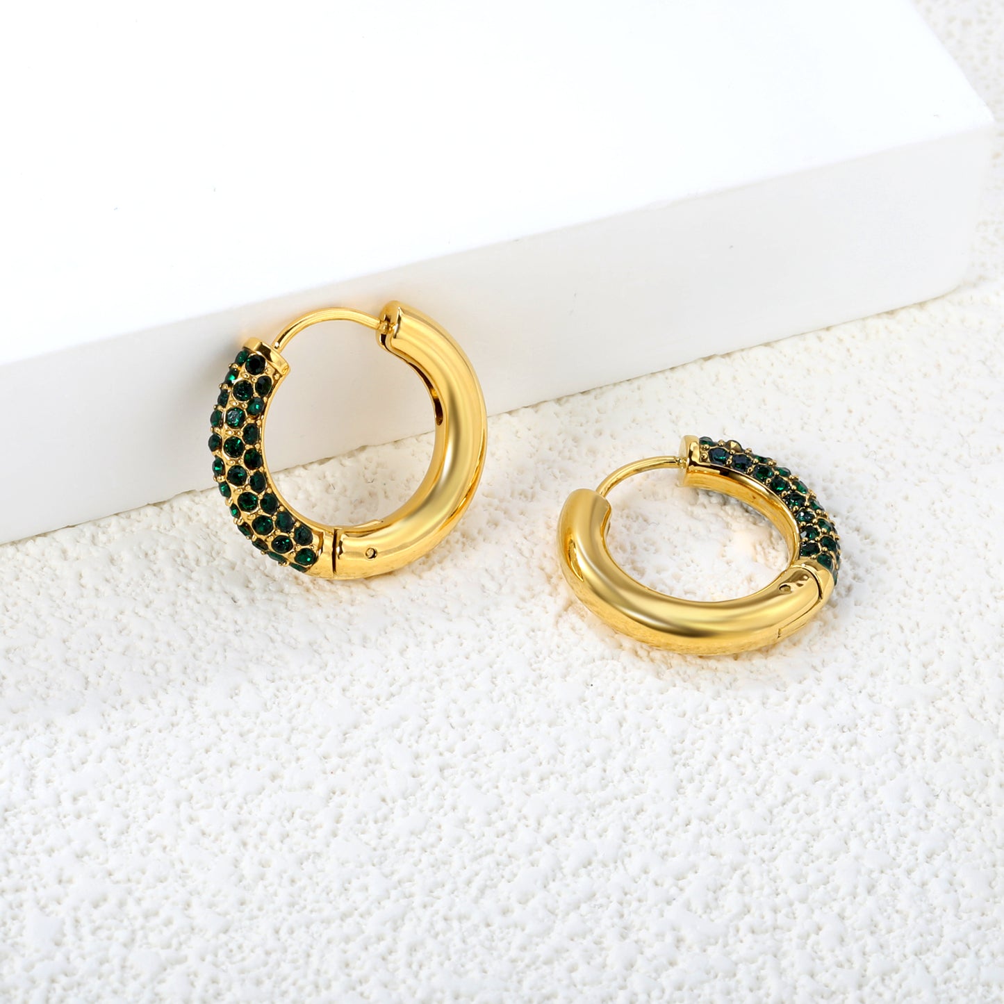 22*22mm Gold Plating Zircon Copper Earrings Hot Sell Jewelry Trendy Fashion Wholesale
