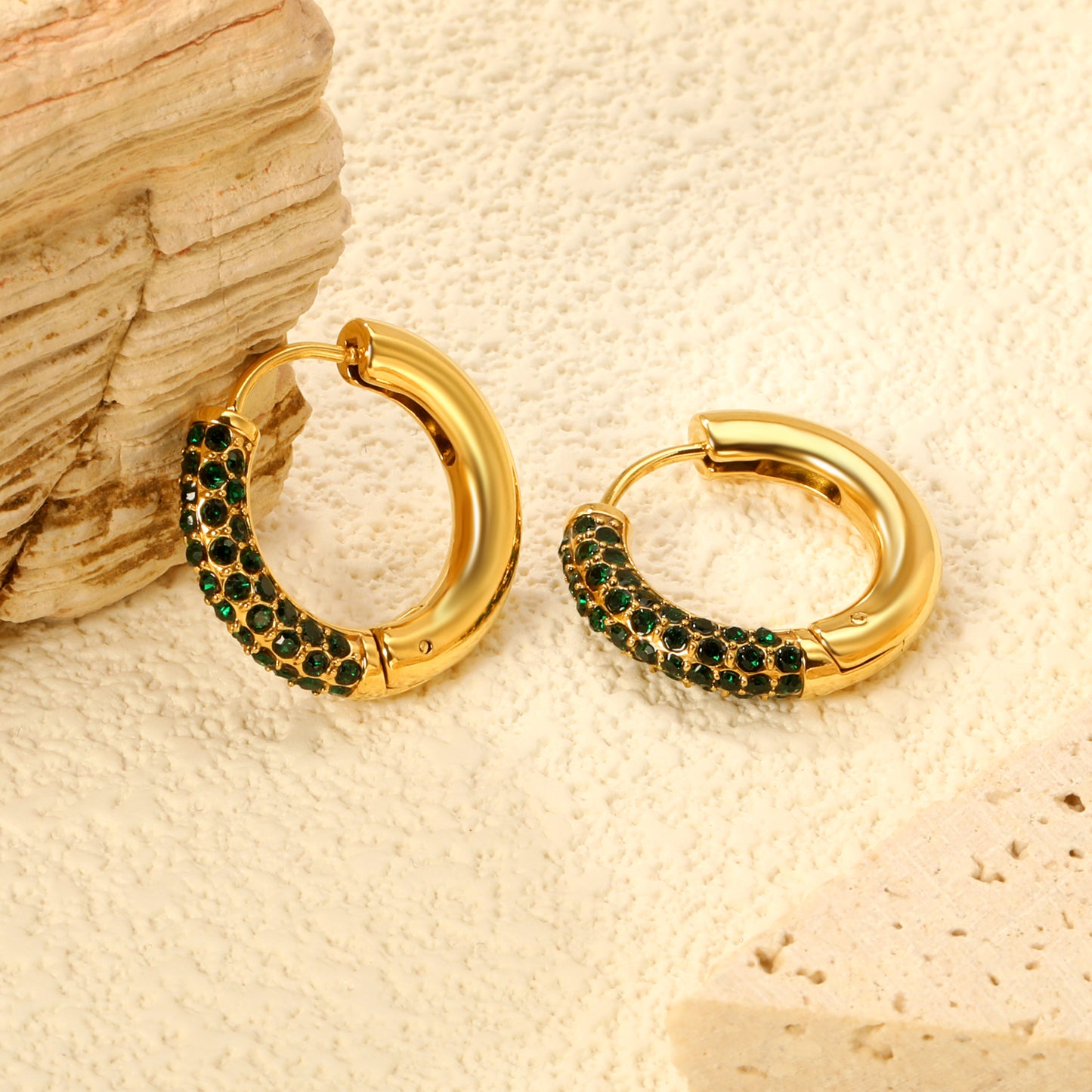 22*22mm Gold Plating Zircon Copper Earrings Hot Sell Jewelry Trendy Fashion Wholesale