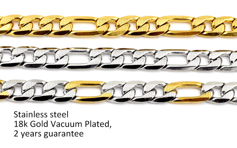 Fashion 6mm & 8mm &10mm Mixed Color & Gold & Steel Color Long Necklace DIY Matching Chain