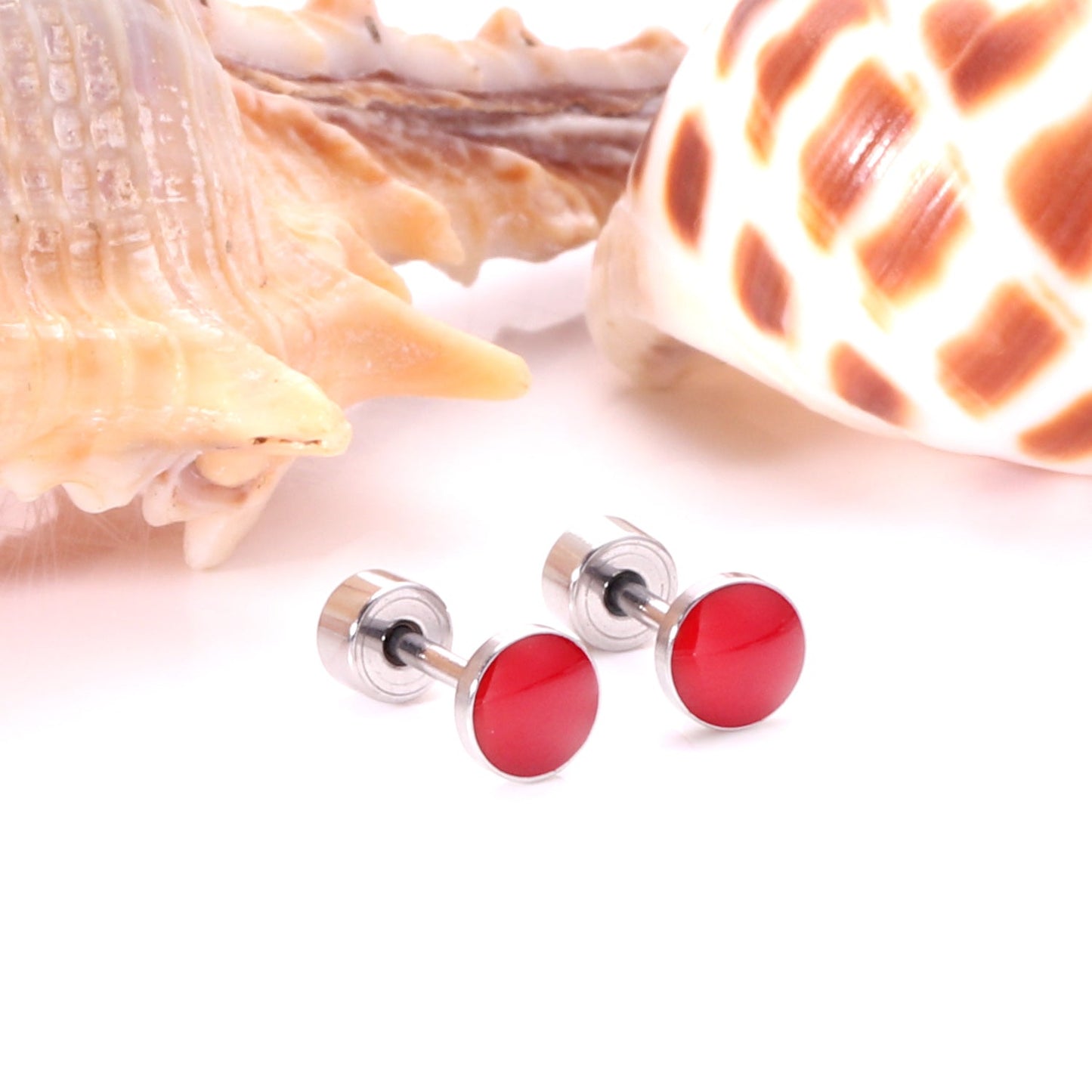 12 pairs 5mm Steel / Goldtone Round Mixed Color Screwback Stud Earrings