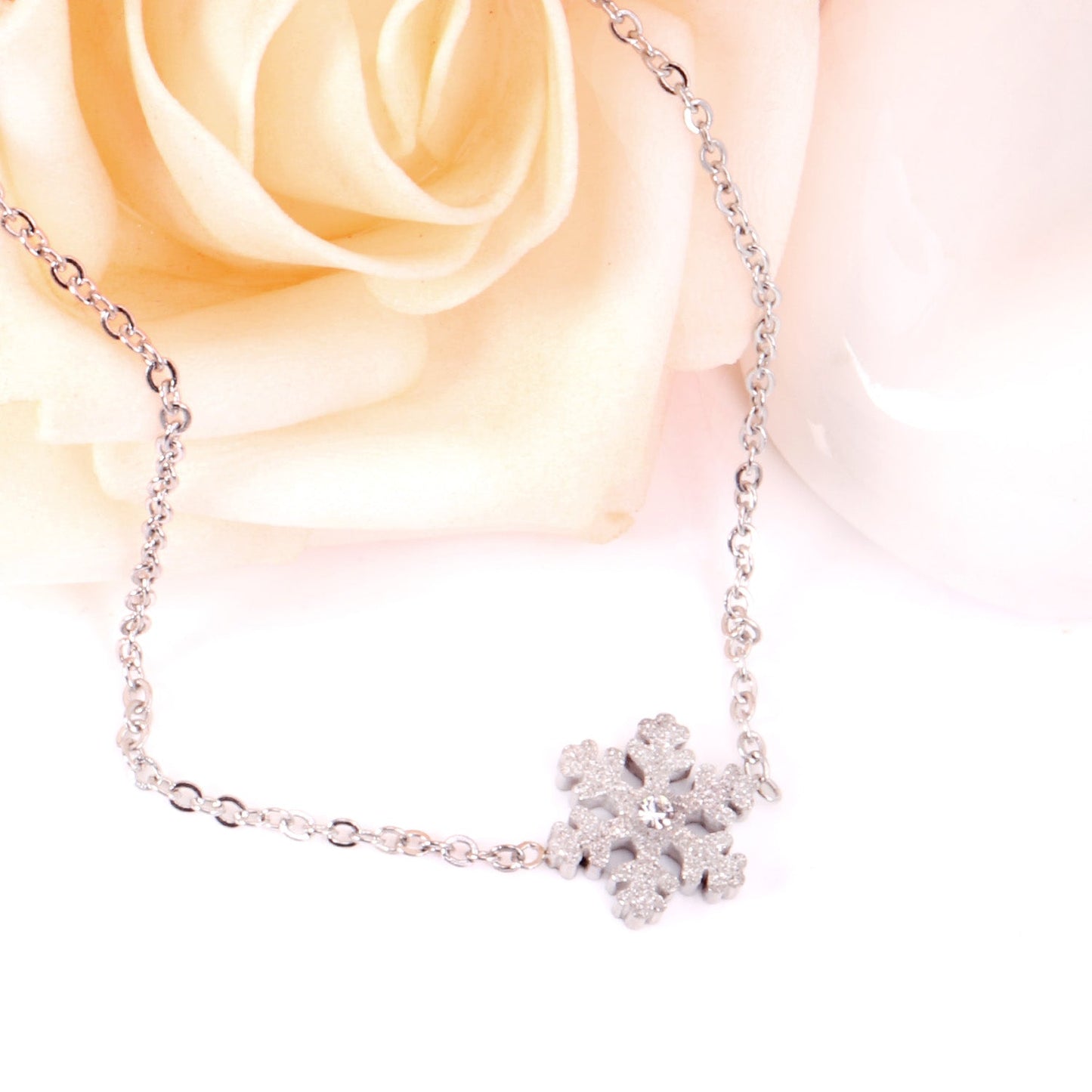 Frosted Accessory Bracelet with Diamonds 12mm 18+3cm