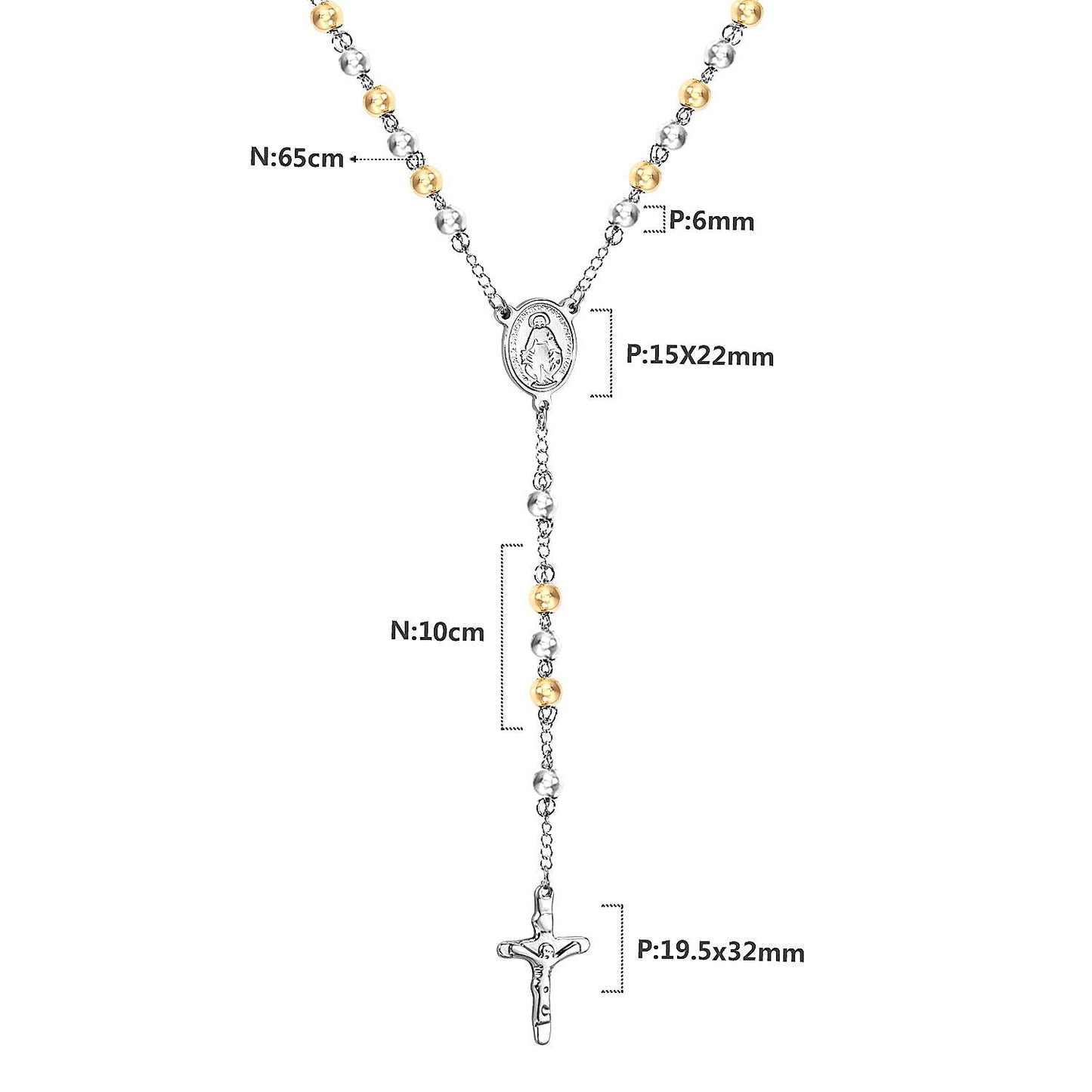 2-Golden Jesus Chain-6MM