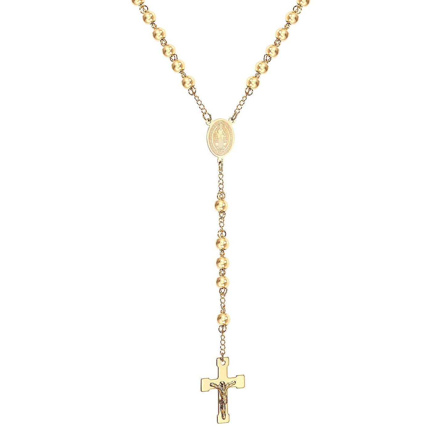 5-Golden Jesus Chain-6MM