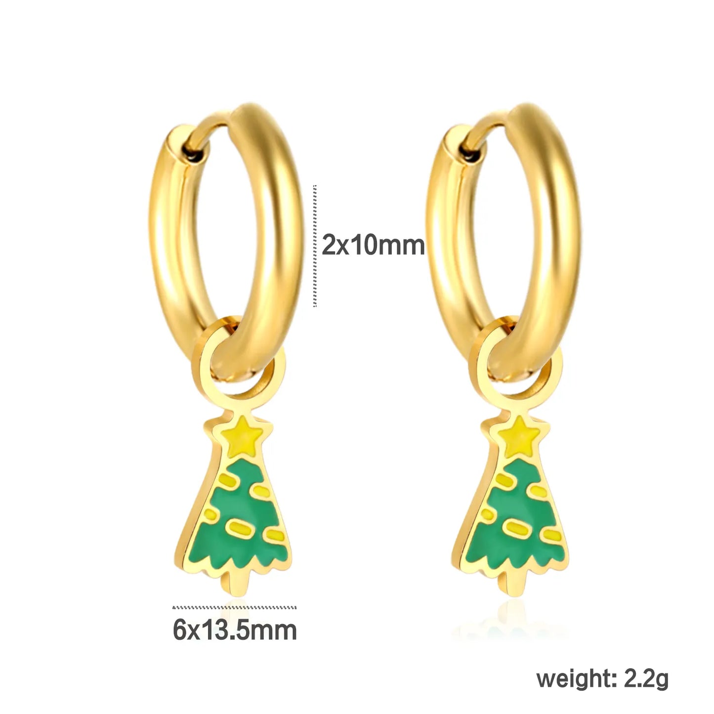 🔔 Wholesale Christmas Earrings Collection | Various Holiday Designs in One Set | Santa, Tree, Snowflake & More | Gold Plated Stainless Steel Studs