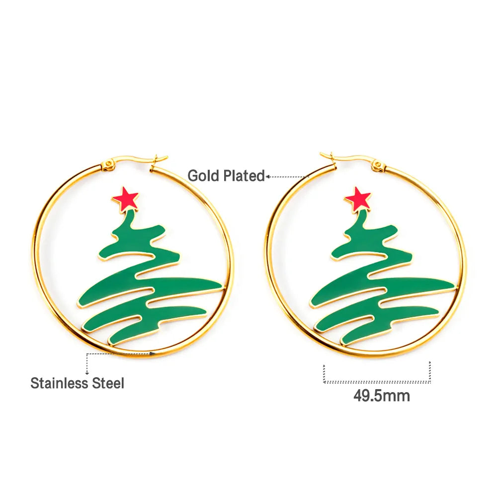 🔔 Wholesale Christmas Earrings Collection | Various Holiday Designs in One Set | Santa, Tree, Snowflake & More | Gold Plated Stainless Steel Studs