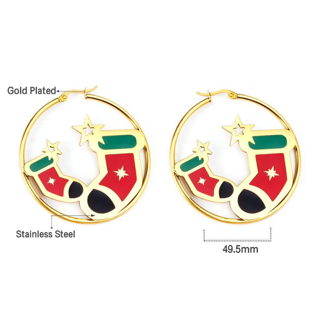 🔔 Wholesale Christmas Earrings Collection | Various Holiday Designs in One Set | Santa, Tree, Snowflake & More | Gold Plated Stainless Steel Studs