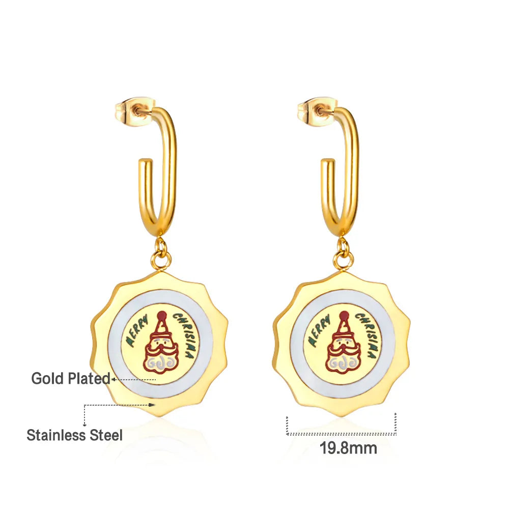 🔔 Wholesale Christmas Earrings Collection | Various Holiday Designs in One Set | Santa, Tree, Snowflake & More | Gold Plated Stainless Steel Studs