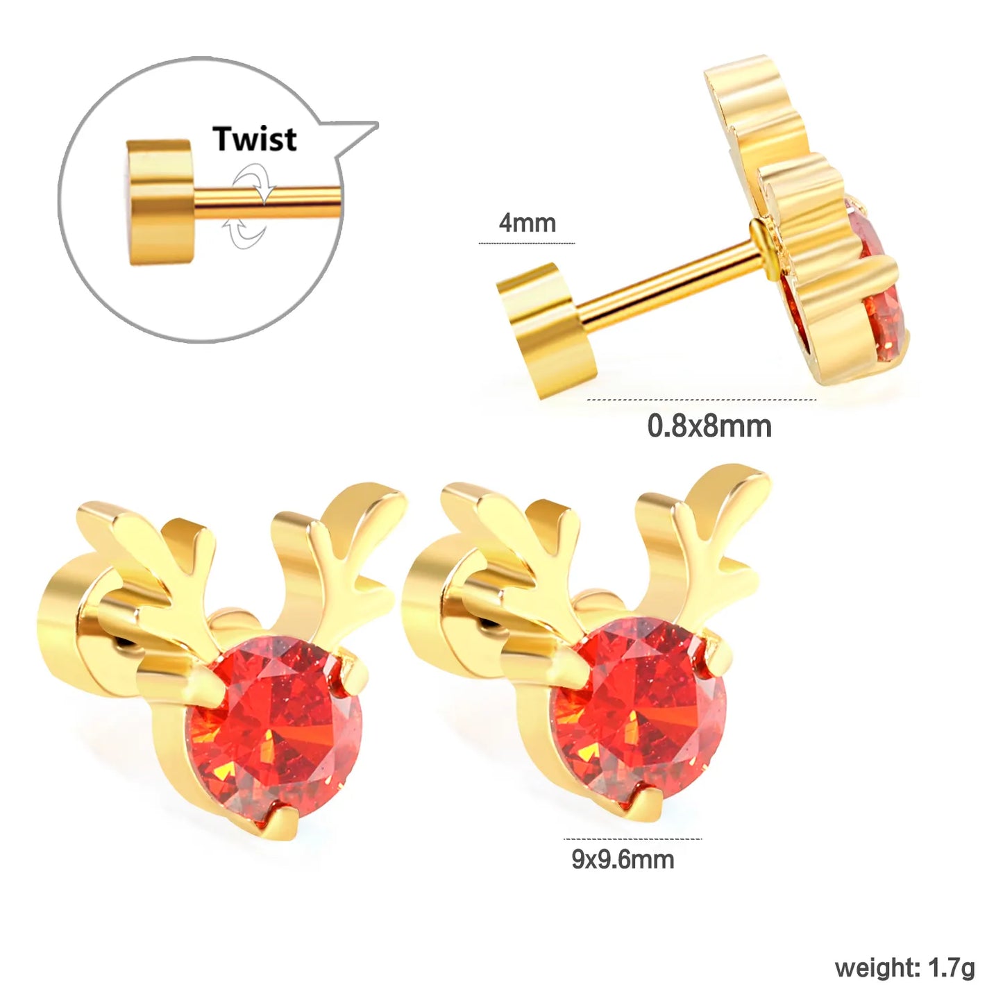 🎅 Wholesale Christmas Spiral Earrings | Santa/Tree/Snowflake Designs | Gold Plated Stainless Steel Hoops | Holiday Party Jewelry