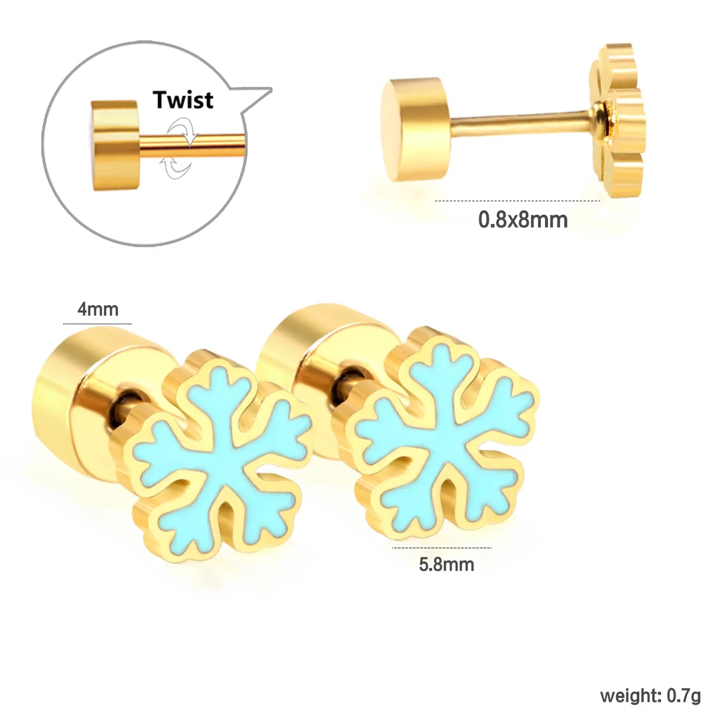 🎅 Wholesale Christmas Spiral Earrings | Santa/Tree/Snowflake Designs | Gold Plated Stainless Steel Hoops | Holiday Party Jewelry