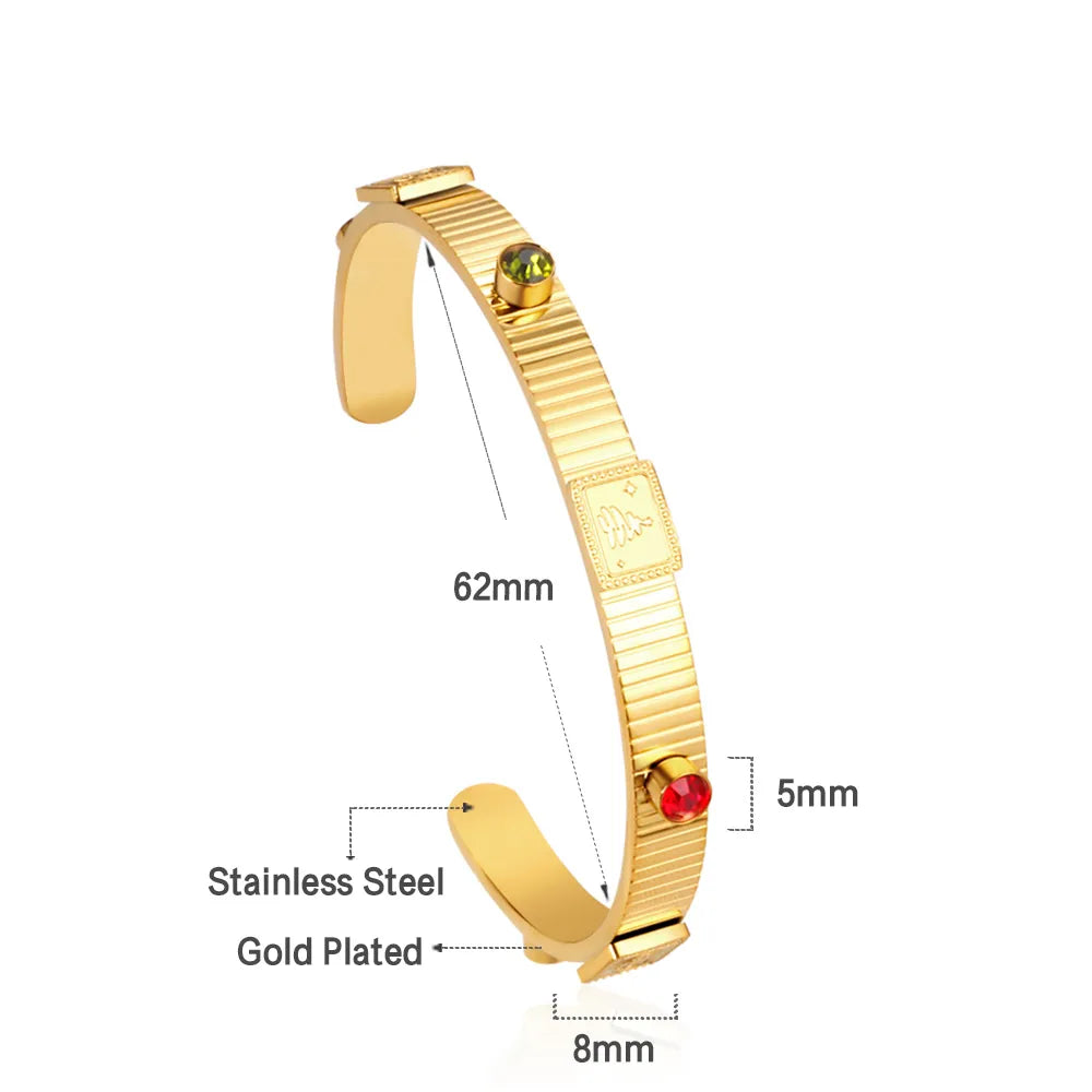 🎄 Wholesale Christmas Charm Bracelet | Gold Plated Holiday Design | Santa/Snowflake/Tree Charms | Stainless Steel Adjustable Bangle