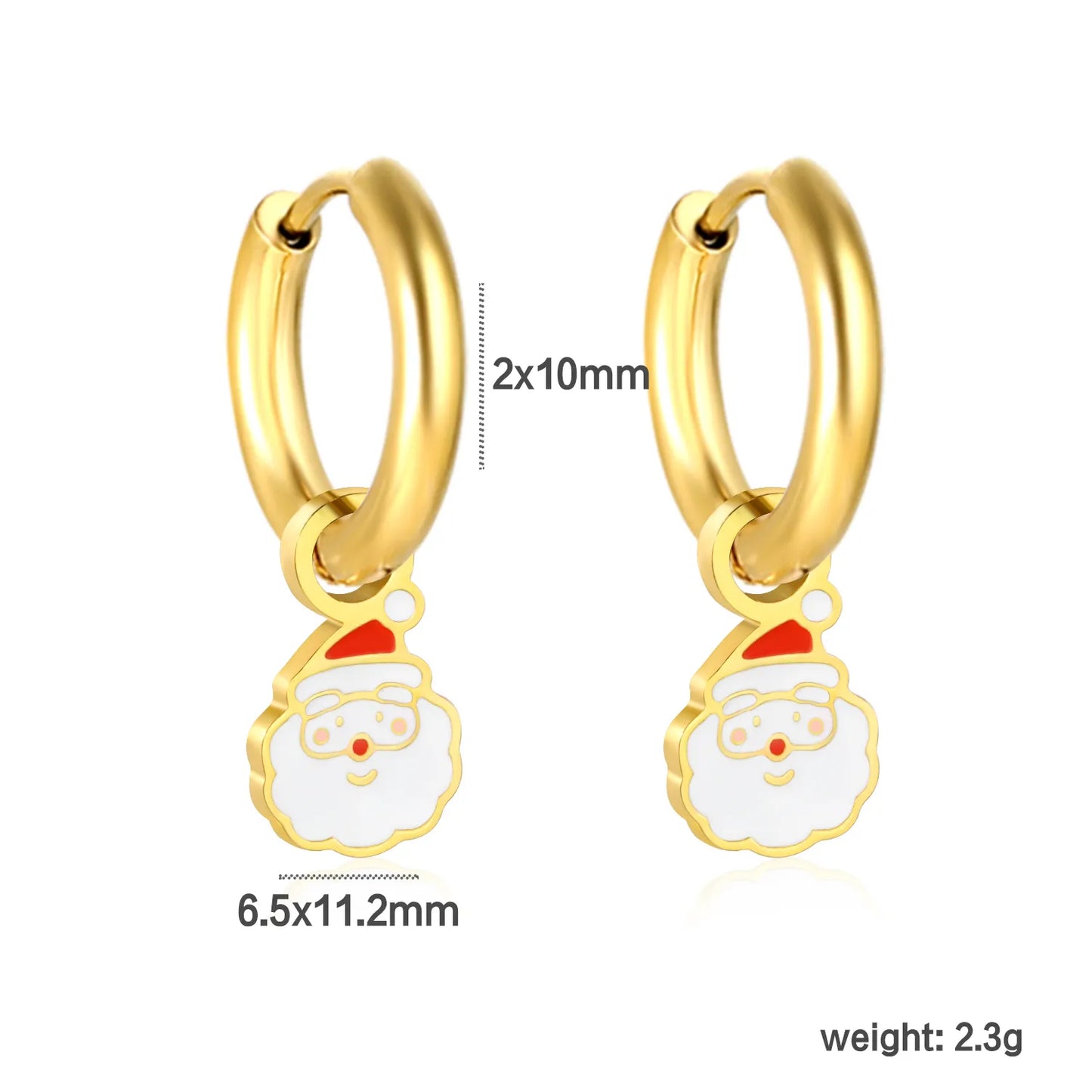 🔔 Wholesale Christmas Earrings Collection | Various Holiday Designs in One Set | Santa, Tree, Snowflake & More | Gold Plated Stainless Steel Studs