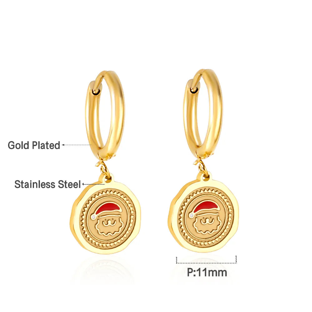 🔔 Wholesale Christmas Earrings Collection | Various Holiday Designs in One Set | Santa, Tree, Snowflake & More | Gold Plated Stainless Steel Studs