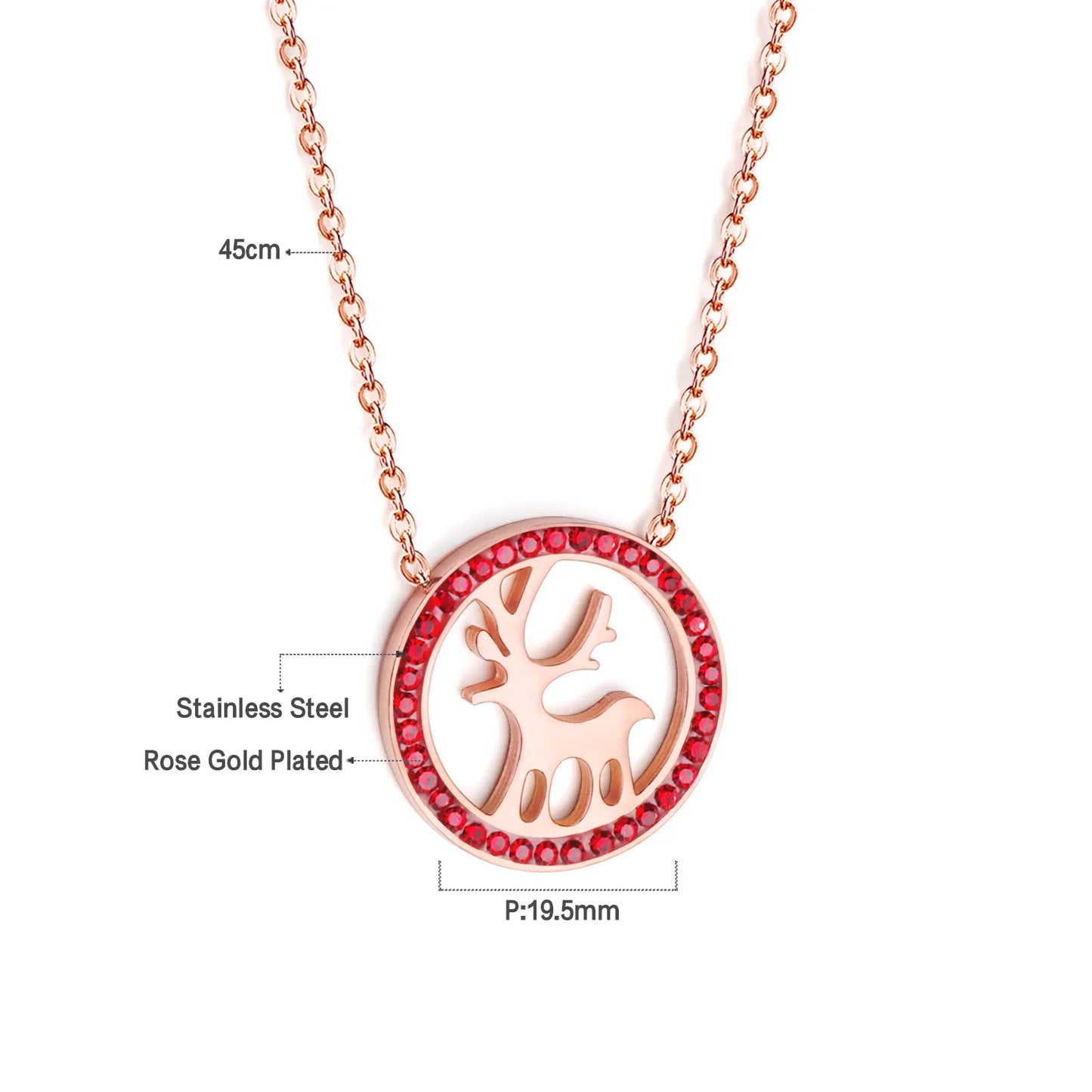 🎁 Wholesale Christmas Charm Necklace | Santa/Tree/Star/Snowflake Pendants | Gold or Rose Gold Plated Stainless Steel Chain | Holiday Gift Jewelry