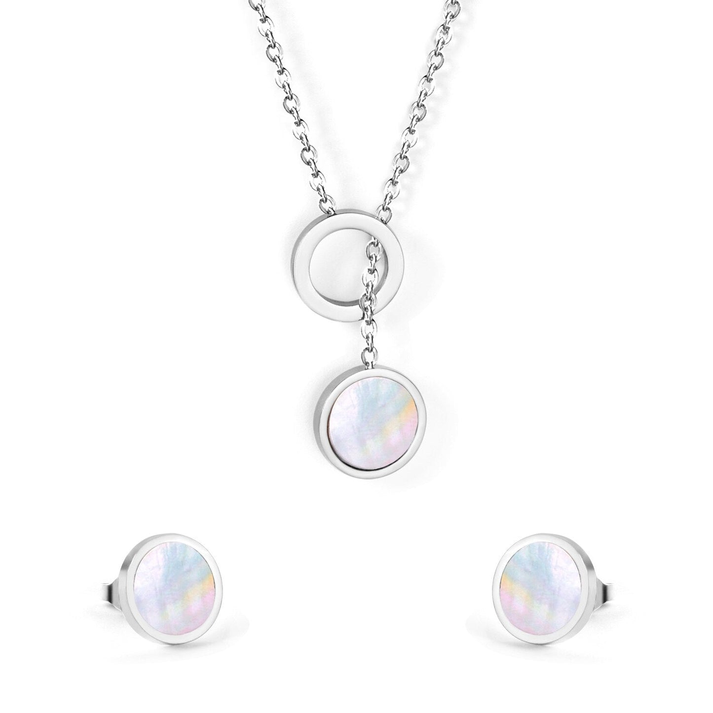 New Arrival Stainless Steel Gold/Silver Color Necklaces Earrings Sets Necklace For Women Party Jewellry Accessories