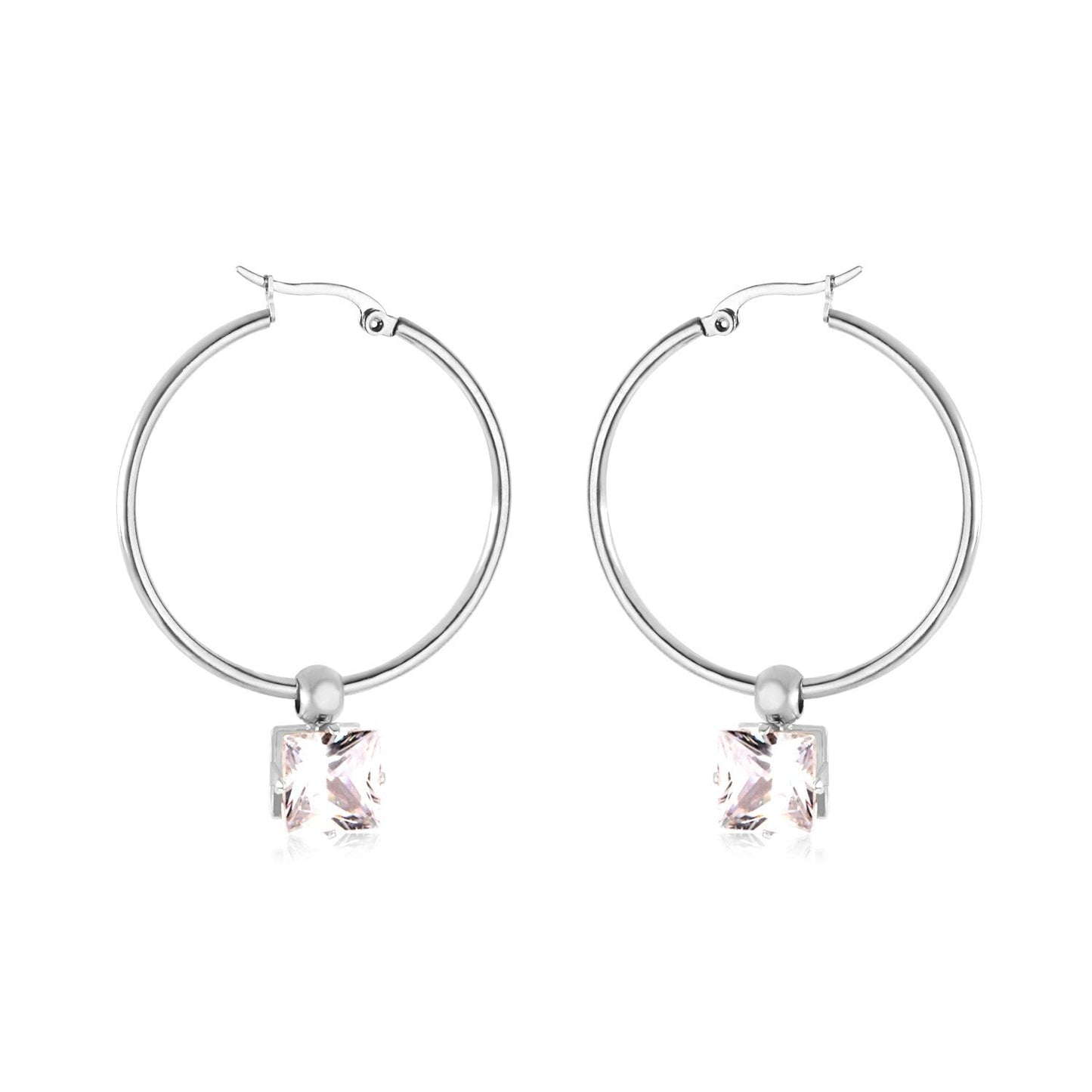 Stainless Steel 2020 Hoop Zircon Earrings Circle Hoop Korean Earring Set For Women Fashion Jewelry aretes de mujer