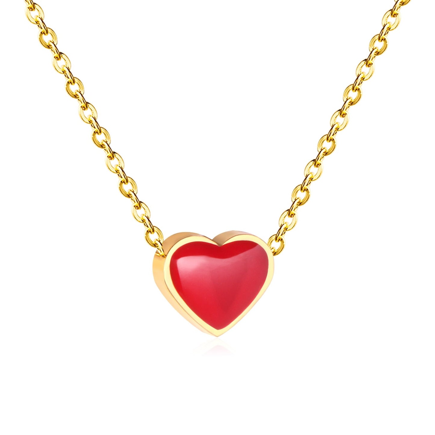 2022 Pink Heart Babygirl Choker Green Necklace Stainless Steel Chain Pendants Necklaces For Women Summer Jewelry