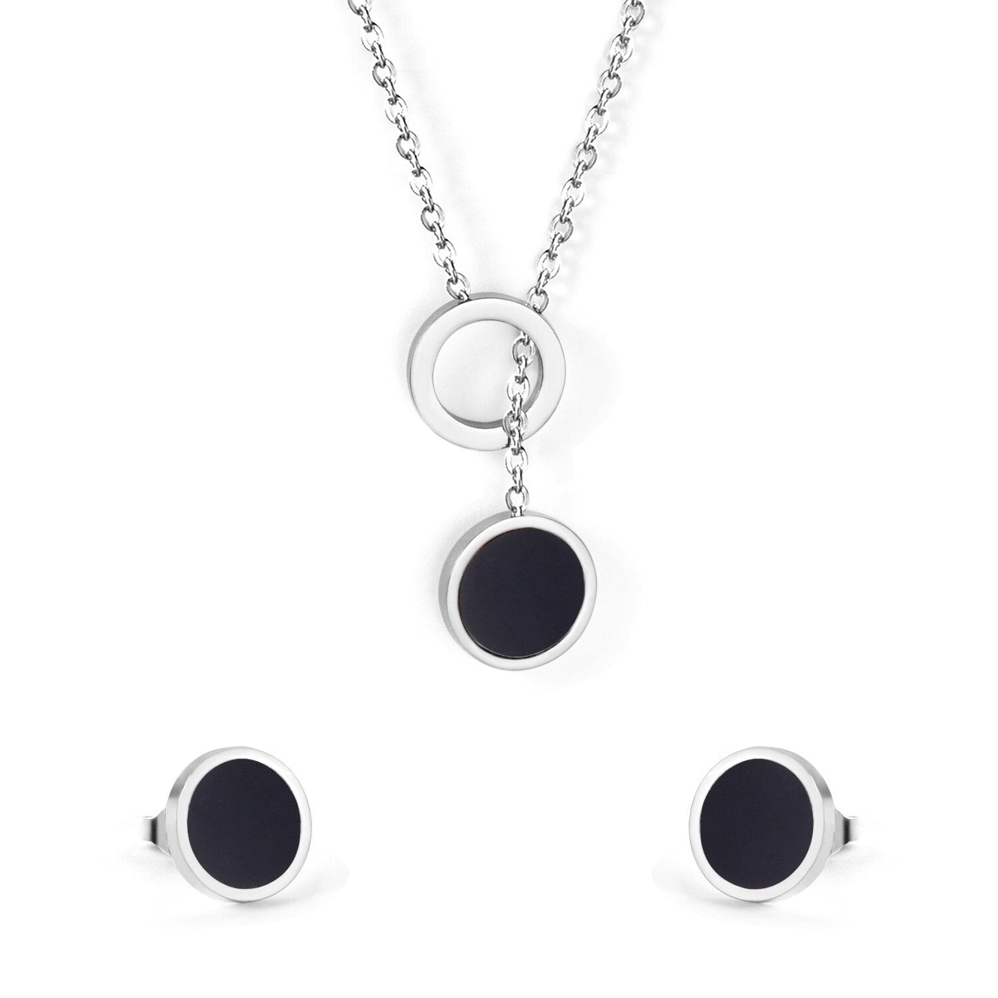 New Arrival Stainless Steel Gold/Silver Color Necklaces Earrings Sets Necklace For Women Party Jewellry Accessories