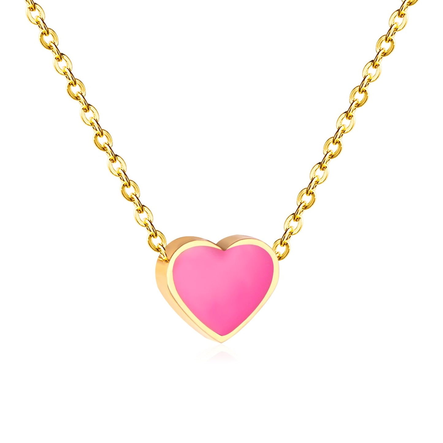 2022 Pink Heart Babygirl Choker Green Necklace Stainless Steel Chain Pendants Necklaces For Women Summer Jewelry