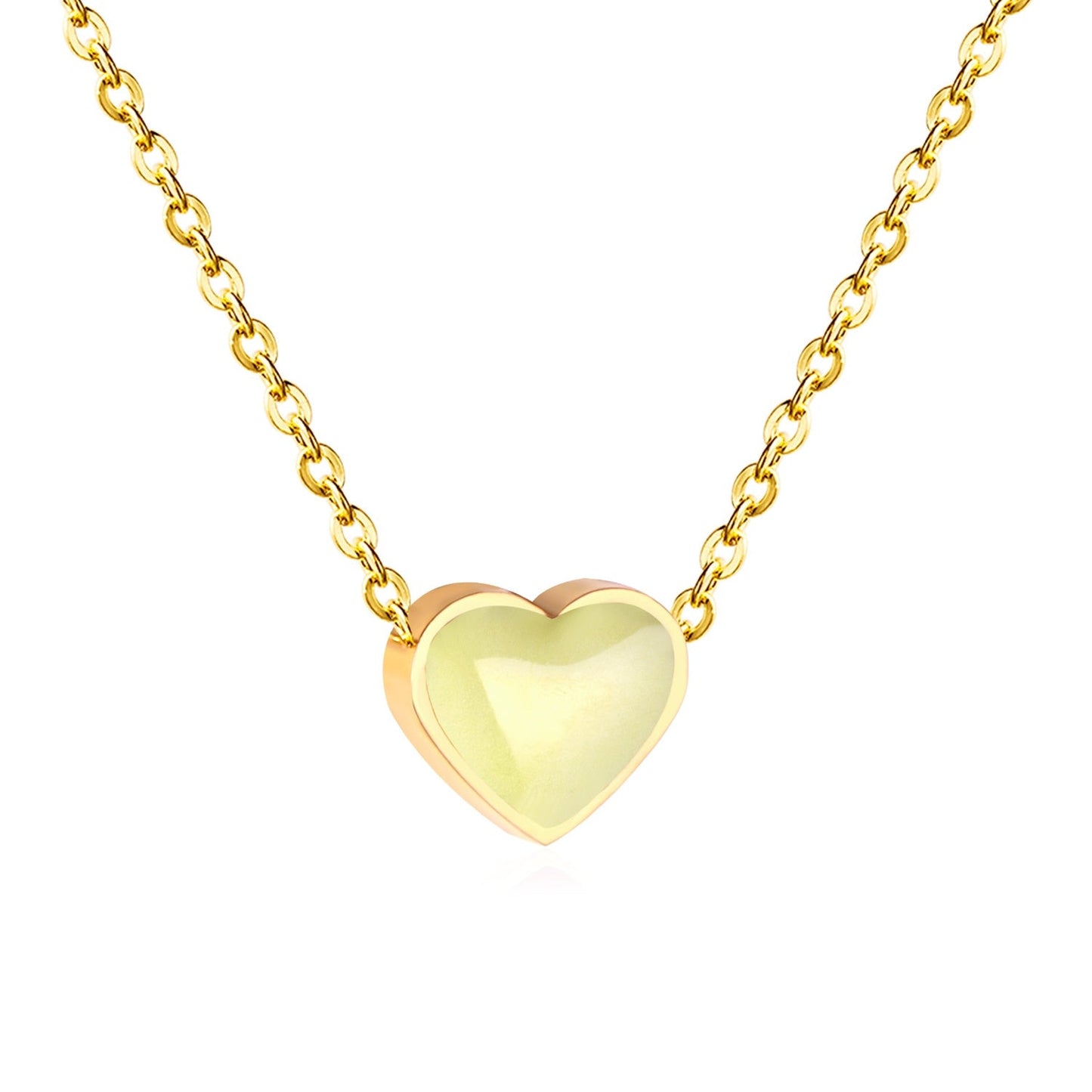 2022 Pink Heart Babygirl Choker Green Necklace Stainless Steel Chain Pendants Necklaces For Women Summer Jewelry
