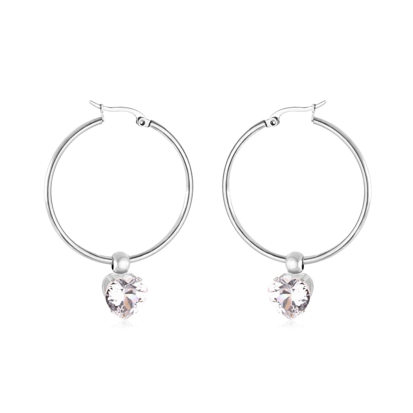 Stainless Steel 2020 Hoop Zircon Earrings Circle Hoop Korean Earring Set For Women Fashion Jewelry aretes de mujer