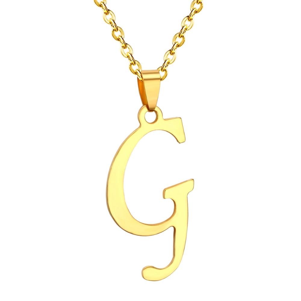 ASON Initial 26 Letters A-Z Gold Color Stainless Steel Modern Chain Choker Pendant Necklaces For Women Fashion Jewelry