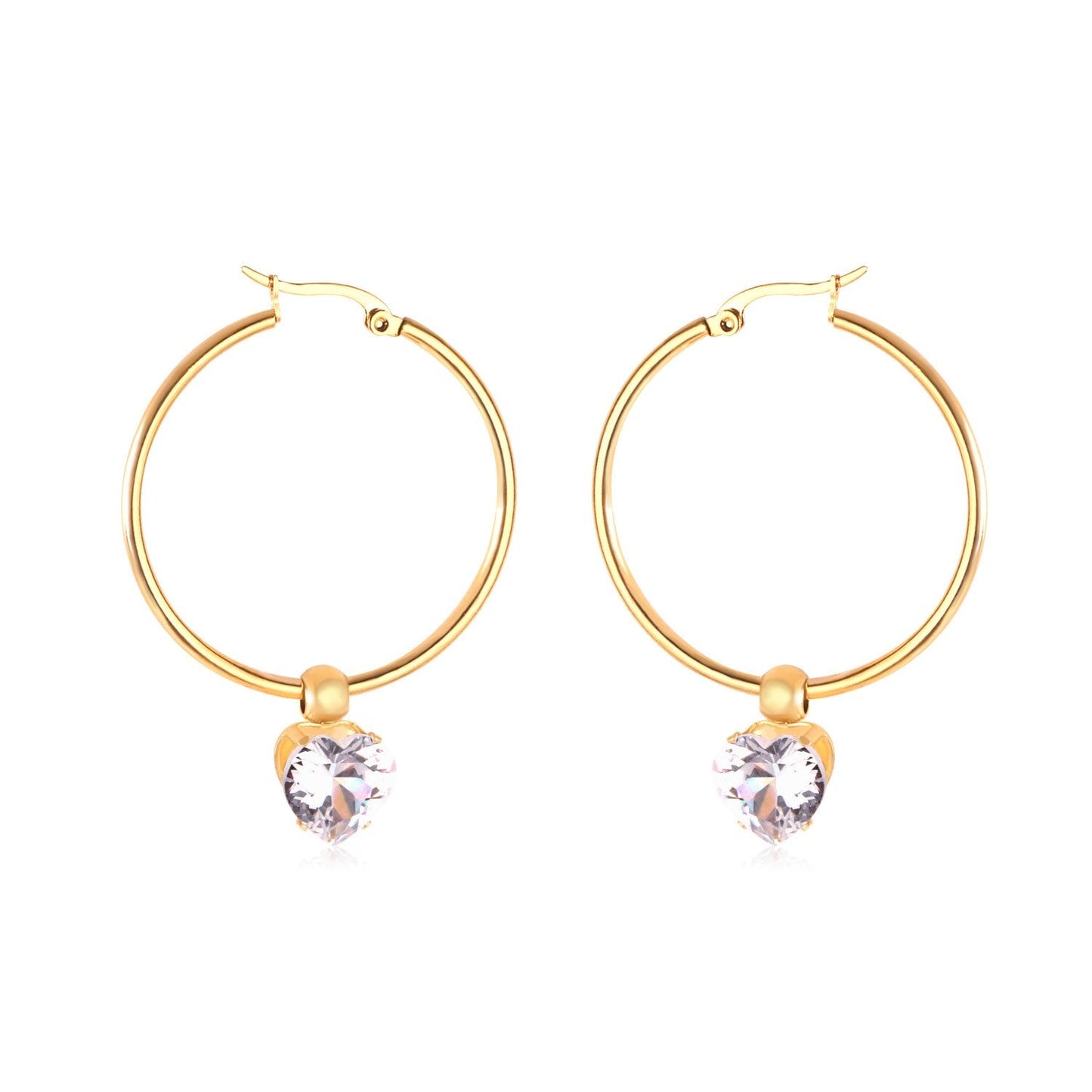 Stainless Steel 2020 Hoop Zircon Earrings Circle Hoop Korean Earring Set For Women Fashion Jewelry aretes de mujer