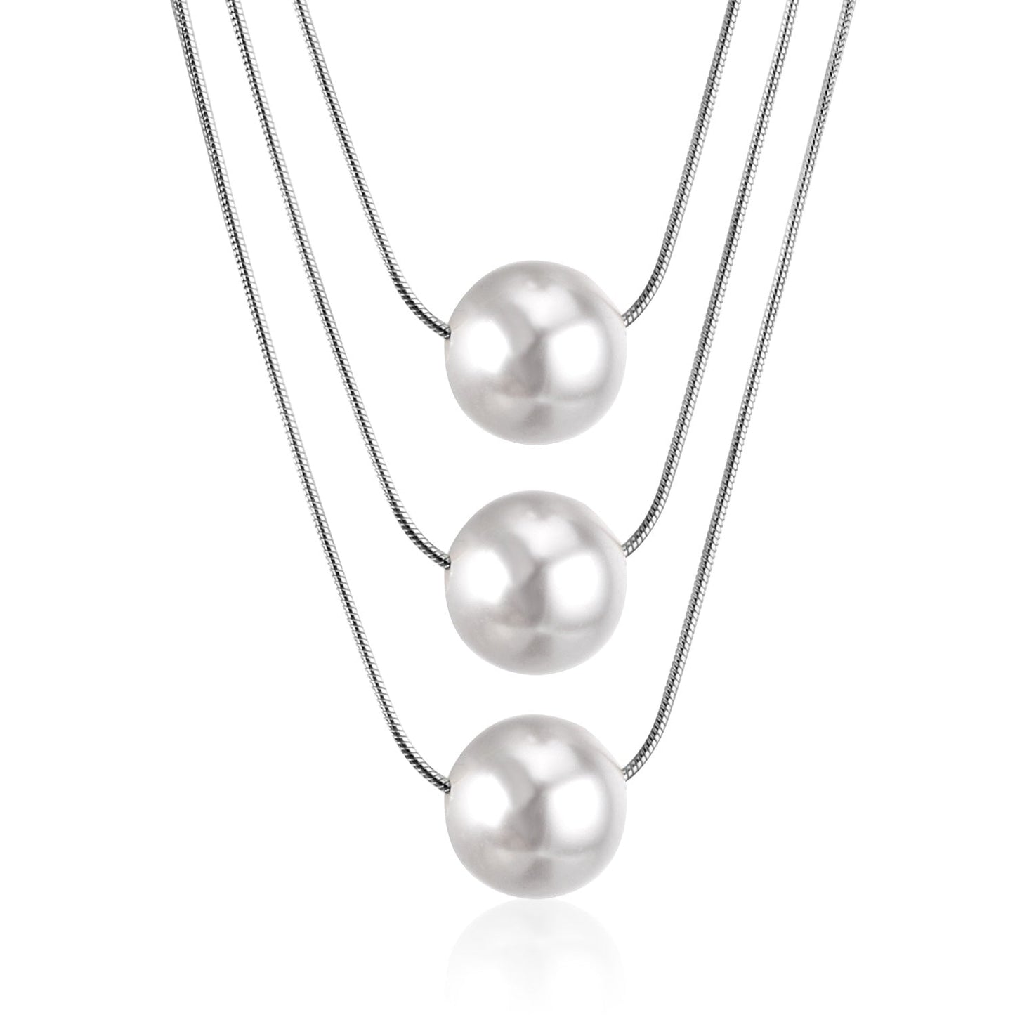 Fake Pearl Pendant Choker Chains Necklace Set Multi-layer Gold Necklaces For Women Jewelry collares colar collier