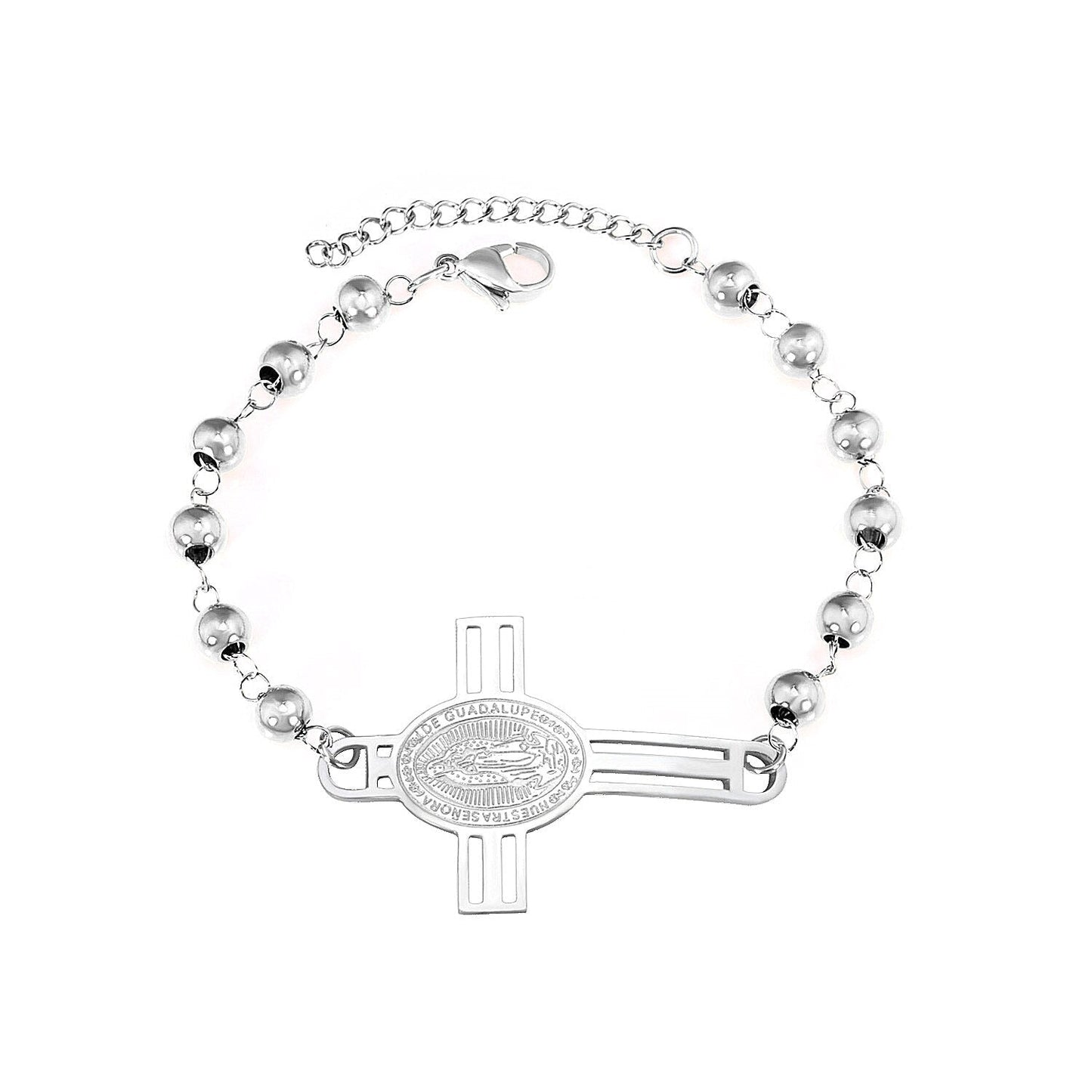 ASON Religious Jewelry Stainless Steel Gold Color Beaded Bracelets Bangle Women Men Fashion Jewelry Chains Bracelets Rosary