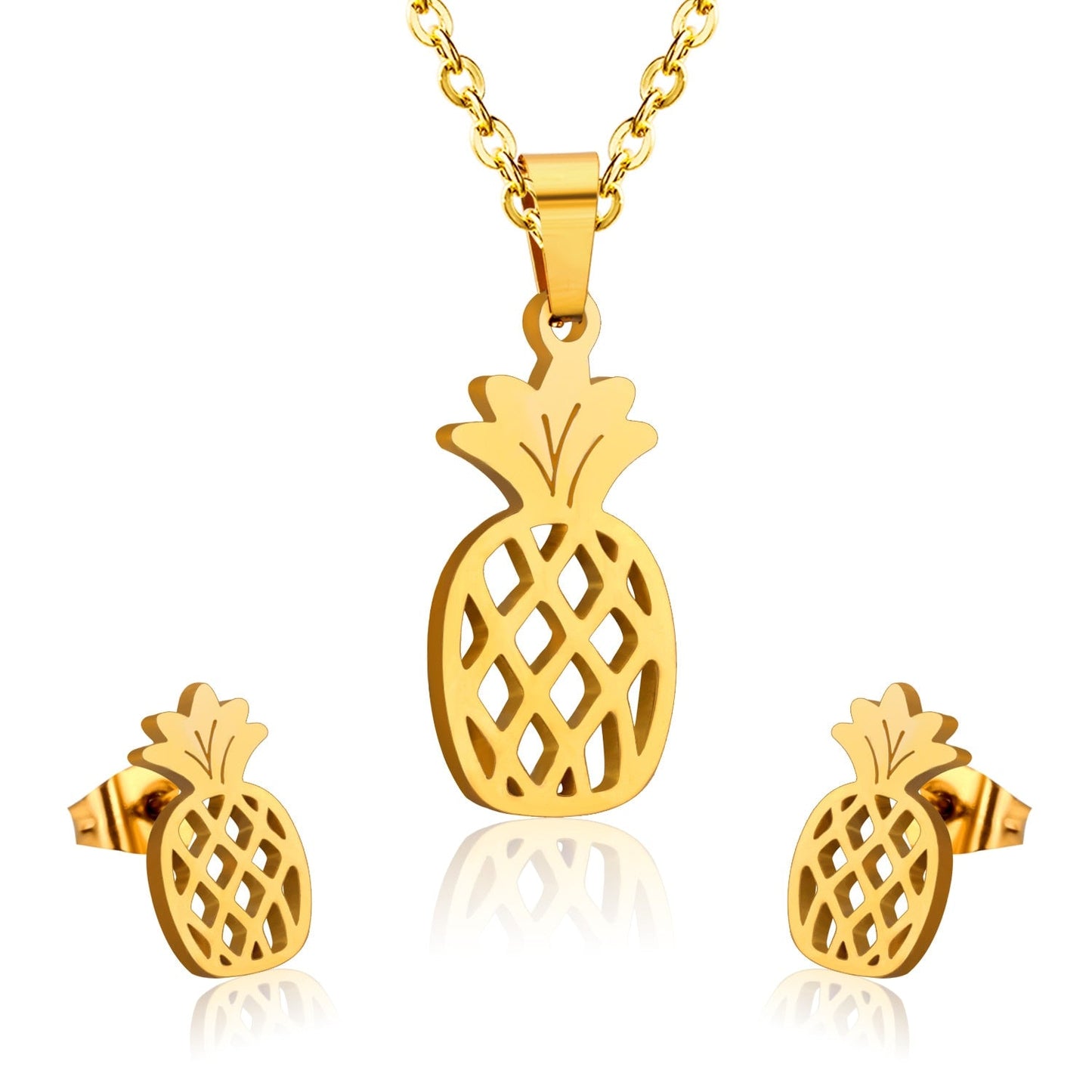 Hot Sale Stainless Steel Bridal African Dubai Jewelry Set For Women Girls Fruit Necklace Earring Jewellery set
