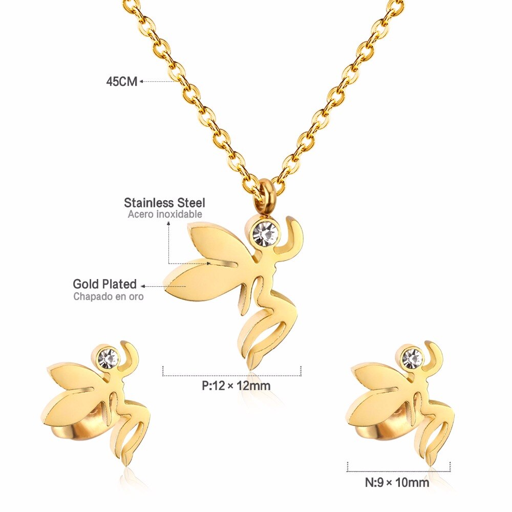Fashion Jewelry Sets Stainless Steel Pendant Necklace Earrings Sets For Women Accessories Jewelry