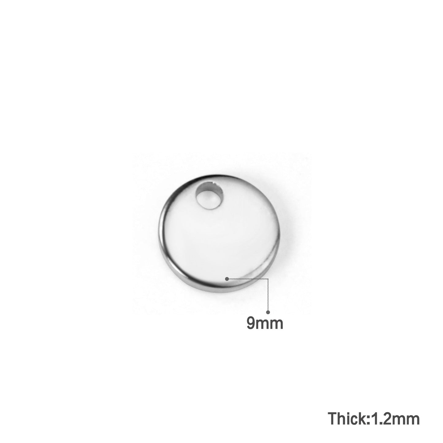 ASON 100pcs Single Hole Disc Pendant Round Stainless Steel Charm For Necklace Bracelet DRY Handmade Jewelry Making Supplies