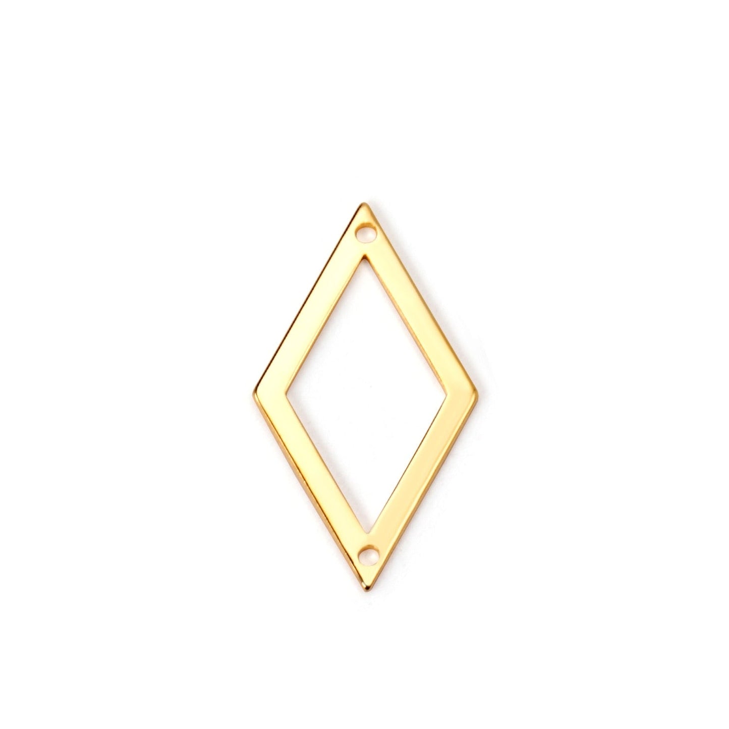 ASON 100 Pcs/Lot Rhombus Hollow Out Charms Extend Connector Charm With Holes Pendant Stainless Steel For Jewelry Making Supplies