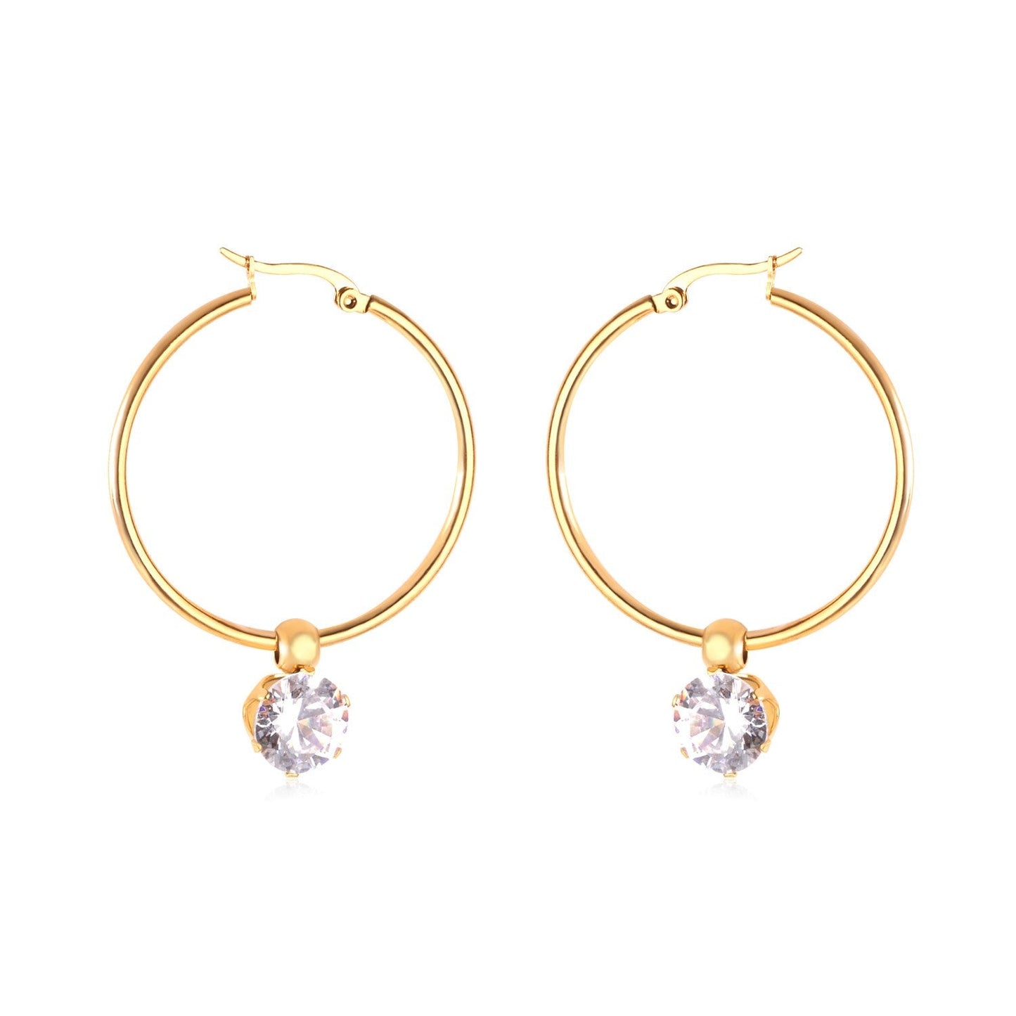 Stainless Steel 2020 Hoop Zircon Earrings Circle Hoop Korean Earring Set For Women Fashion Jewelry aretes de mujer