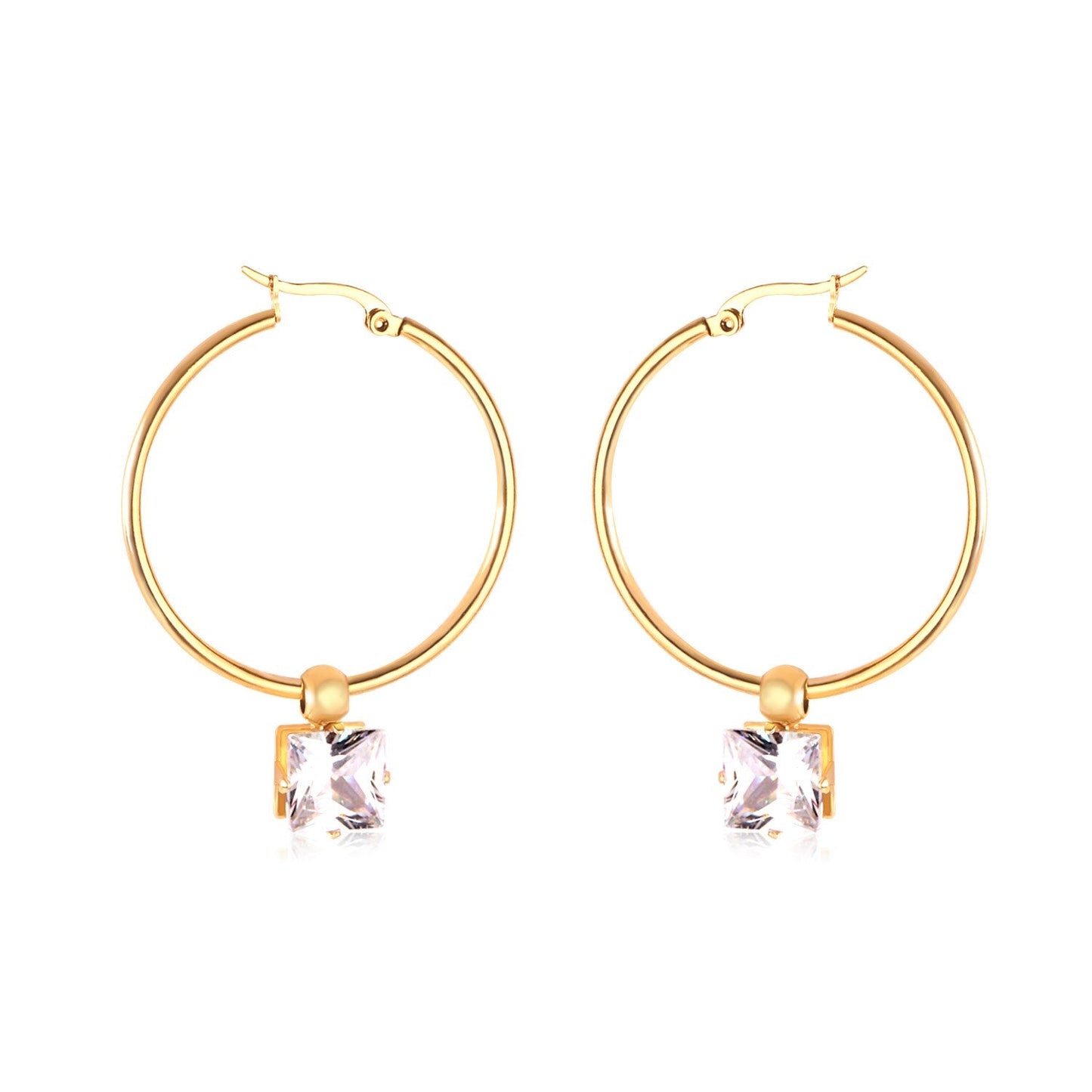 Stainless Steel 2020 Hoop Zircon Earrings Circle Hoop Korean Earring Set For Women Fashion Jewelry aretes de mujer