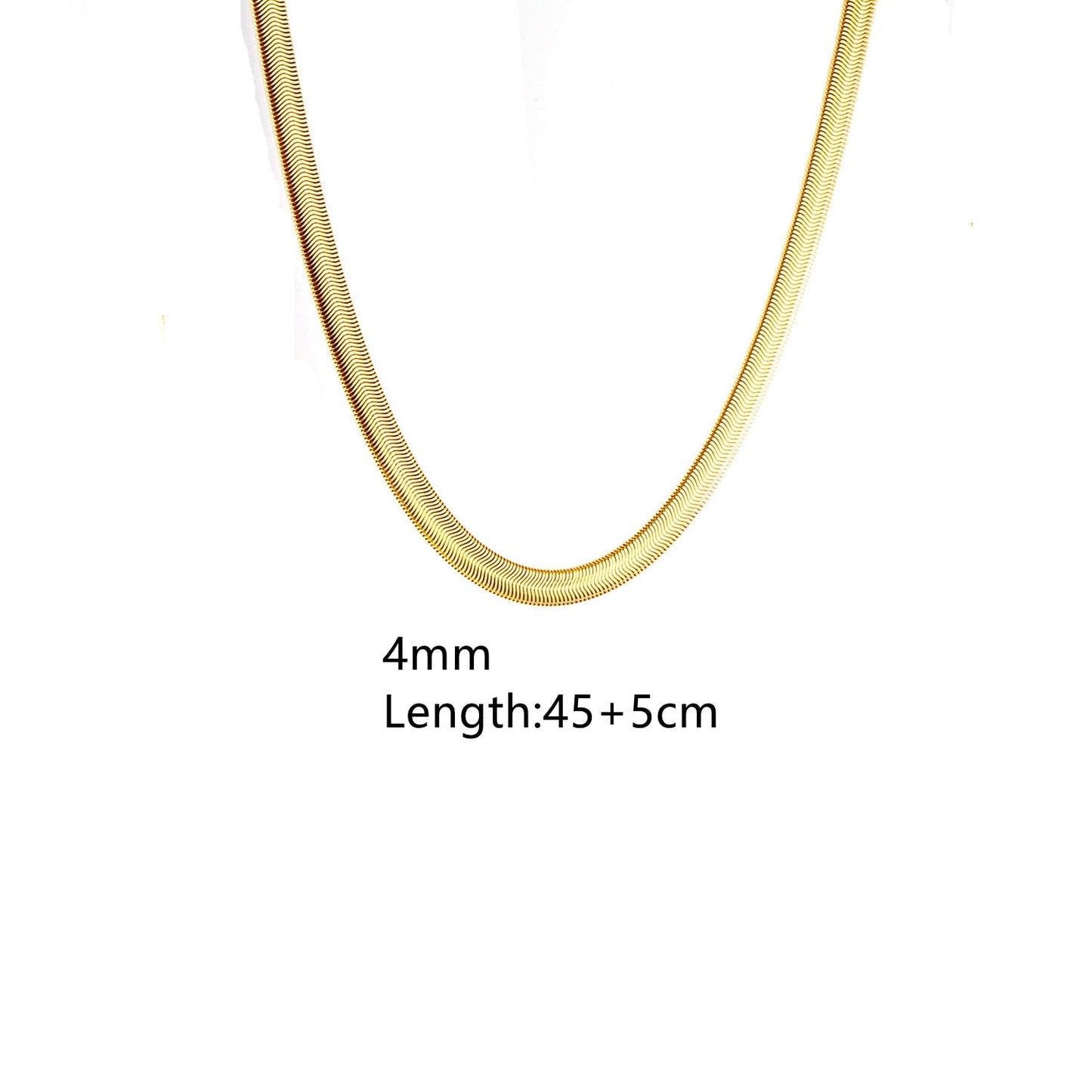 ASON Stainless Steel Twist Snake Fat Snake Blade Chain Necklace Gold Color For Women Men For DIY Fashion Jewelry Making Support