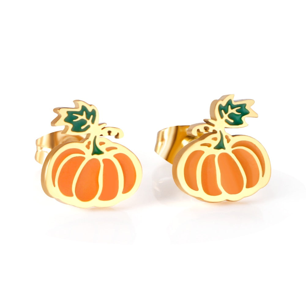 Vegetables Fruit Stud Christmas Earrings Set For Children Cute Stainless Steel Girls Earing Trendy Jewelry 2021 New