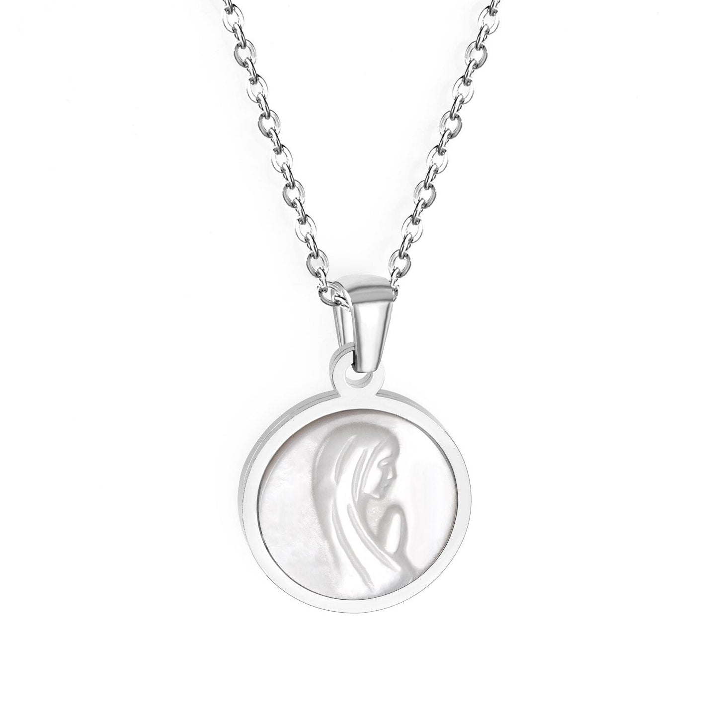 Girl Prayer Gold Necklaces Stainless Steel Shell Pendant Necklace For Women Jewelry Chain Necklace Collar Collier
