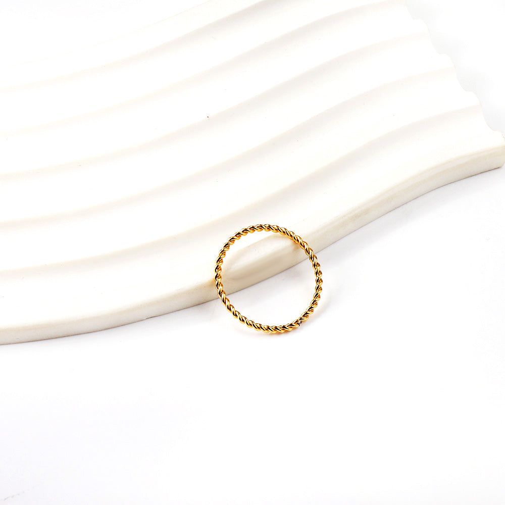 Wholesale Stainless Steel Ring Colorfast Design Niche Explosion Twist Shape Fine Vegetable Ring