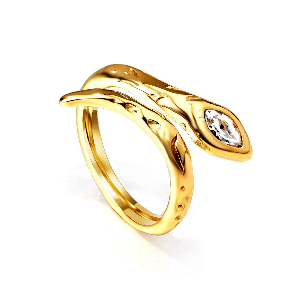 Wholesale Ason Cobra Head Diamond Rhombus Open End Ring