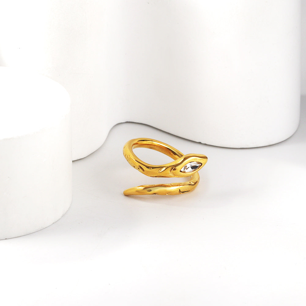 Wholesale Ason Cobra Head Diamond Rhombus Open End Ring