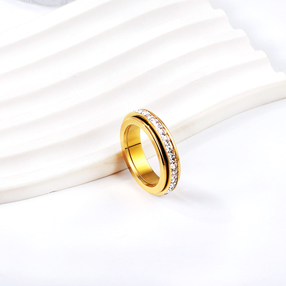 Full Star Ring Light Luxury Whole Circle Diamond Ring Solitaire Ring